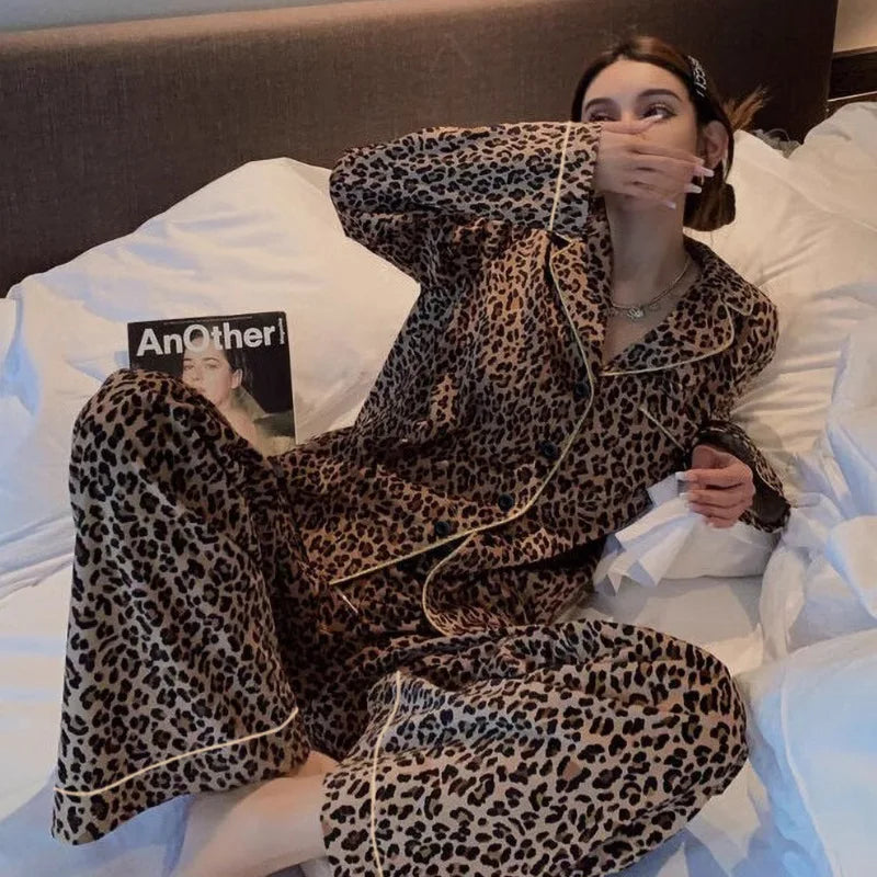 Women's Leopard Print Pajama Set