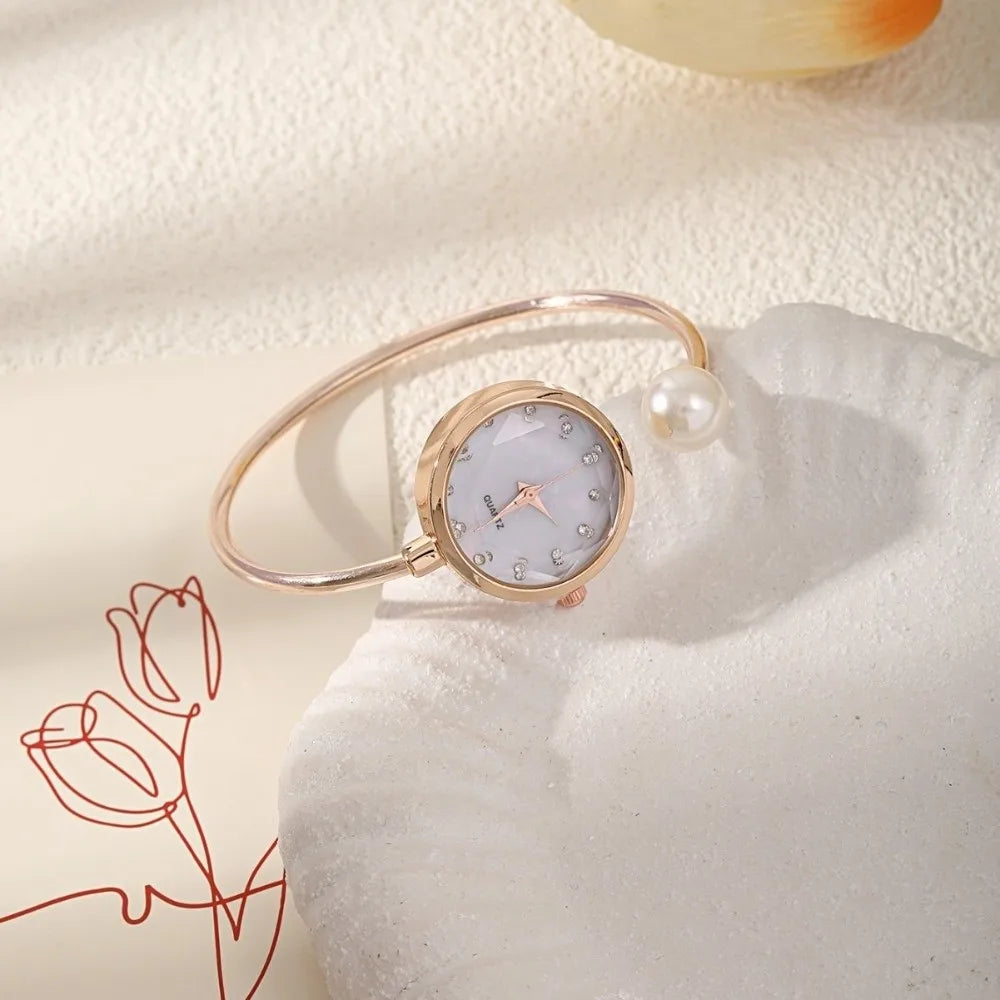 Pearl Rhinestone Bracelet Watch