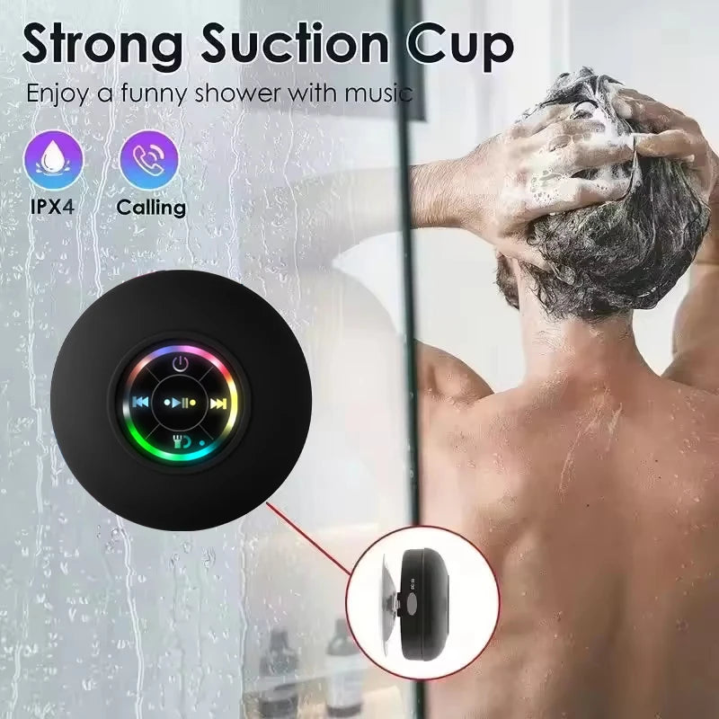 Portable Waterproof Bluetooth Speaker with LED
