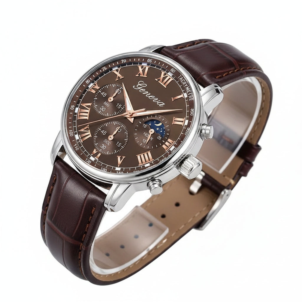 Men's Simple PU Leather Strap Quartz Watch