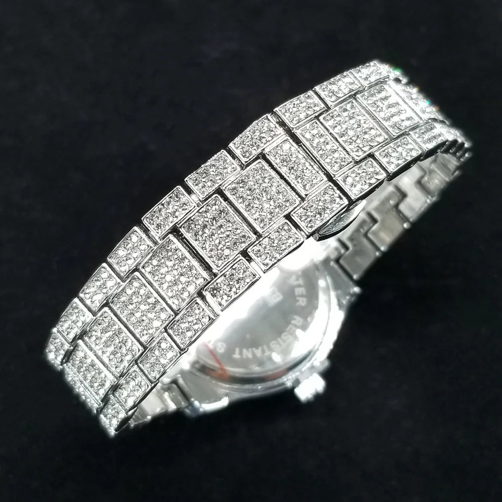 Iced Out Diamond Quartz Watch