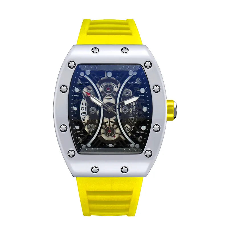 Men's Luminous Barrel Dial Luxury Watch