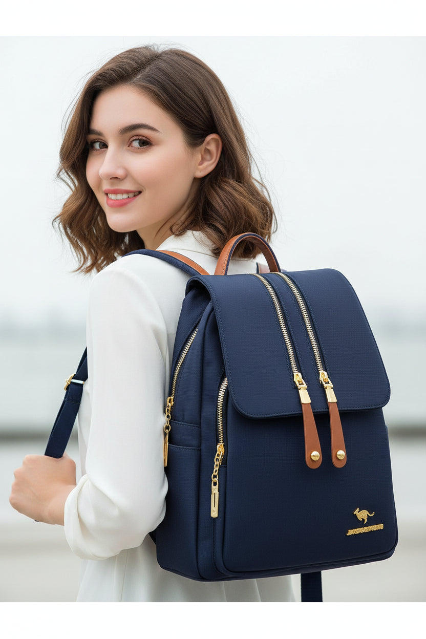 Women's Vintage Leather Backpack Large Capacity