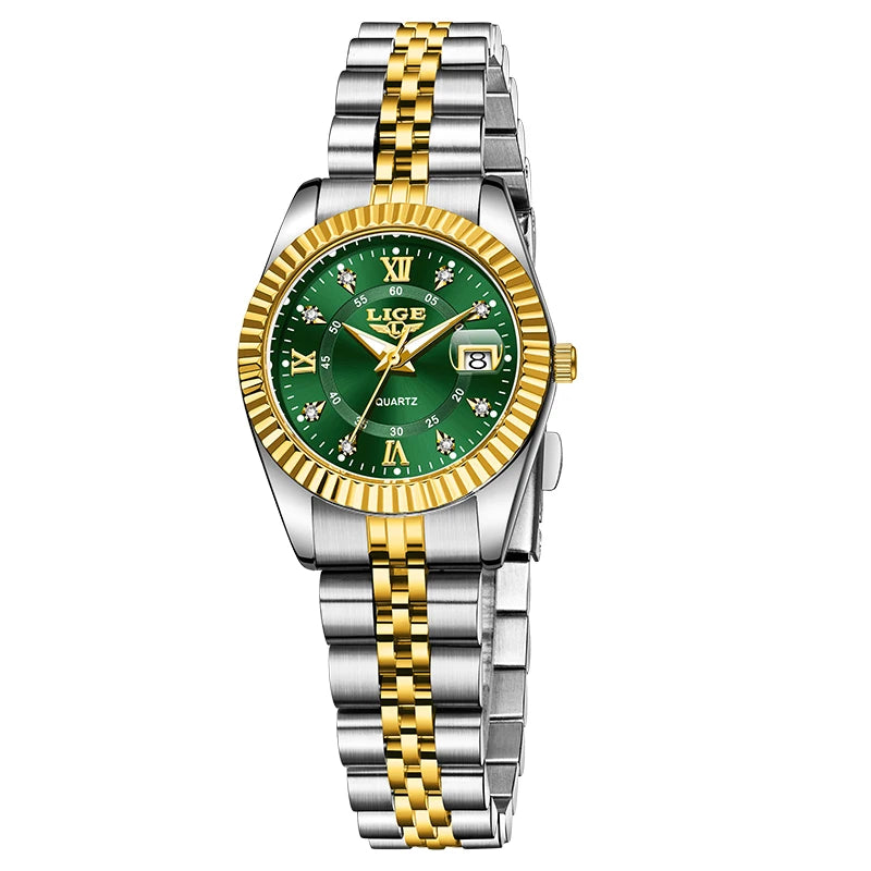 LIGE Waterproof Calendar Ladies Watch