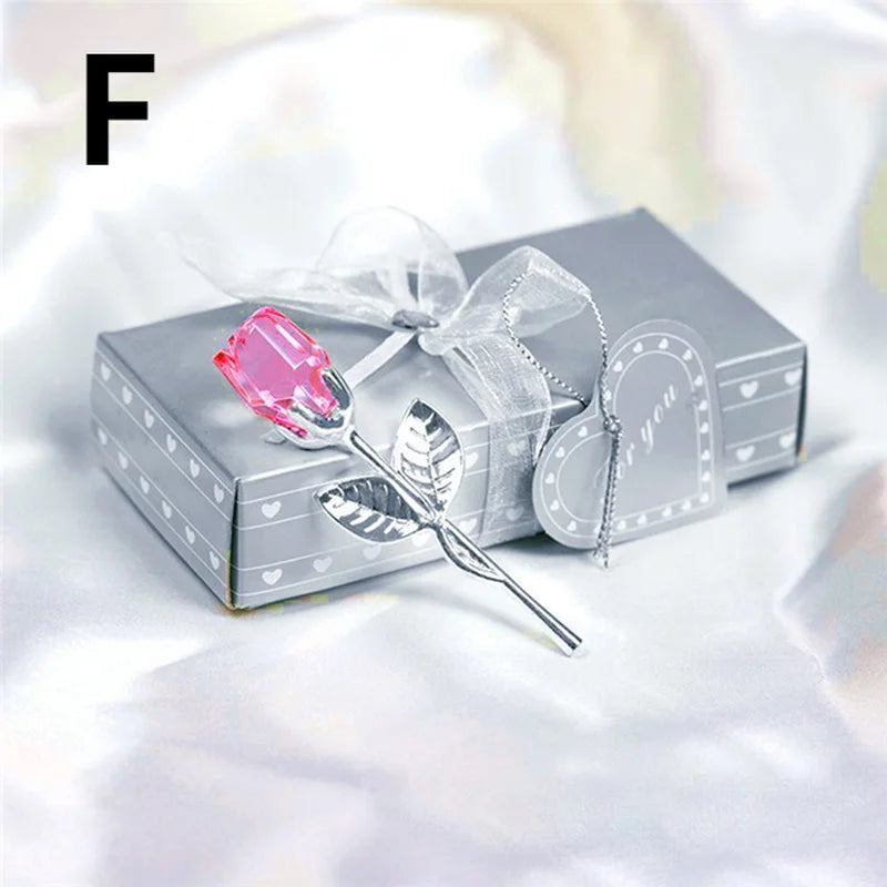 Crystal Glass Rose Ornament