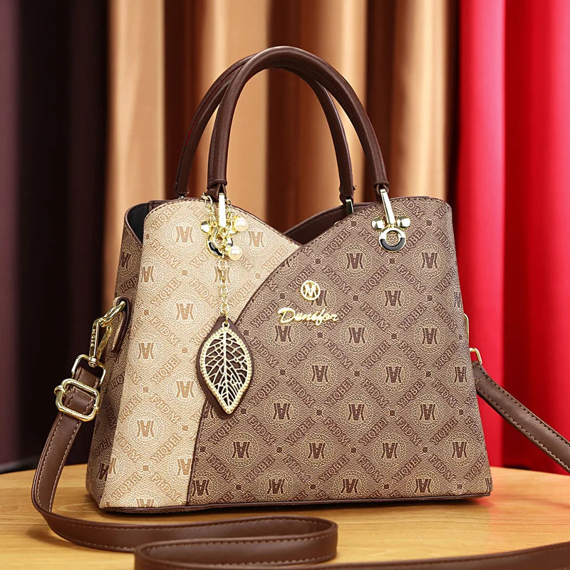 Women's Print Top-Handle Crossbody Tote Bag