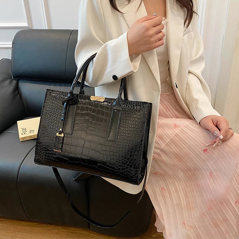Crocodile Patent Leather Crossbody