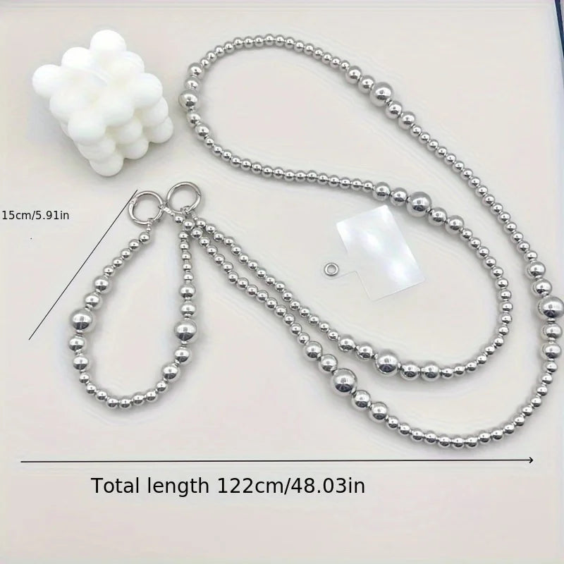 Silver Bead Phone Bag Pendant