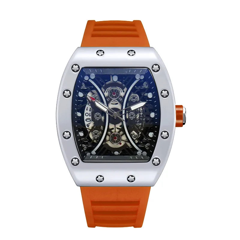 Men's Luminous Barrel Dial Luxury Watch