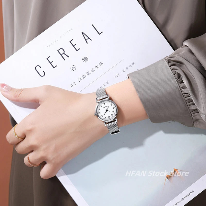 Women's Silver Bracelet Fashion Quartz Watch