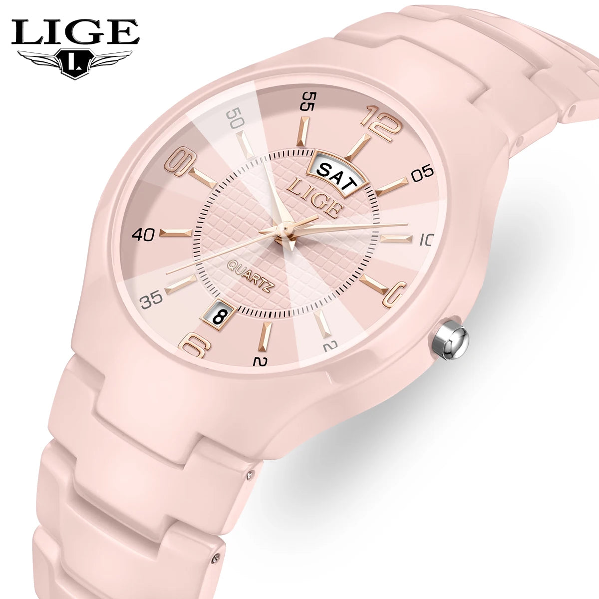 LIGE Ceramic Date Ladies Watch