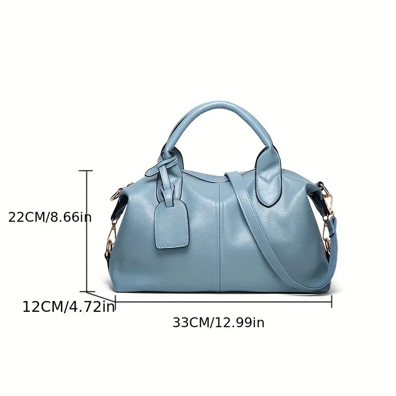 Oil Wax Leather Boston Bag