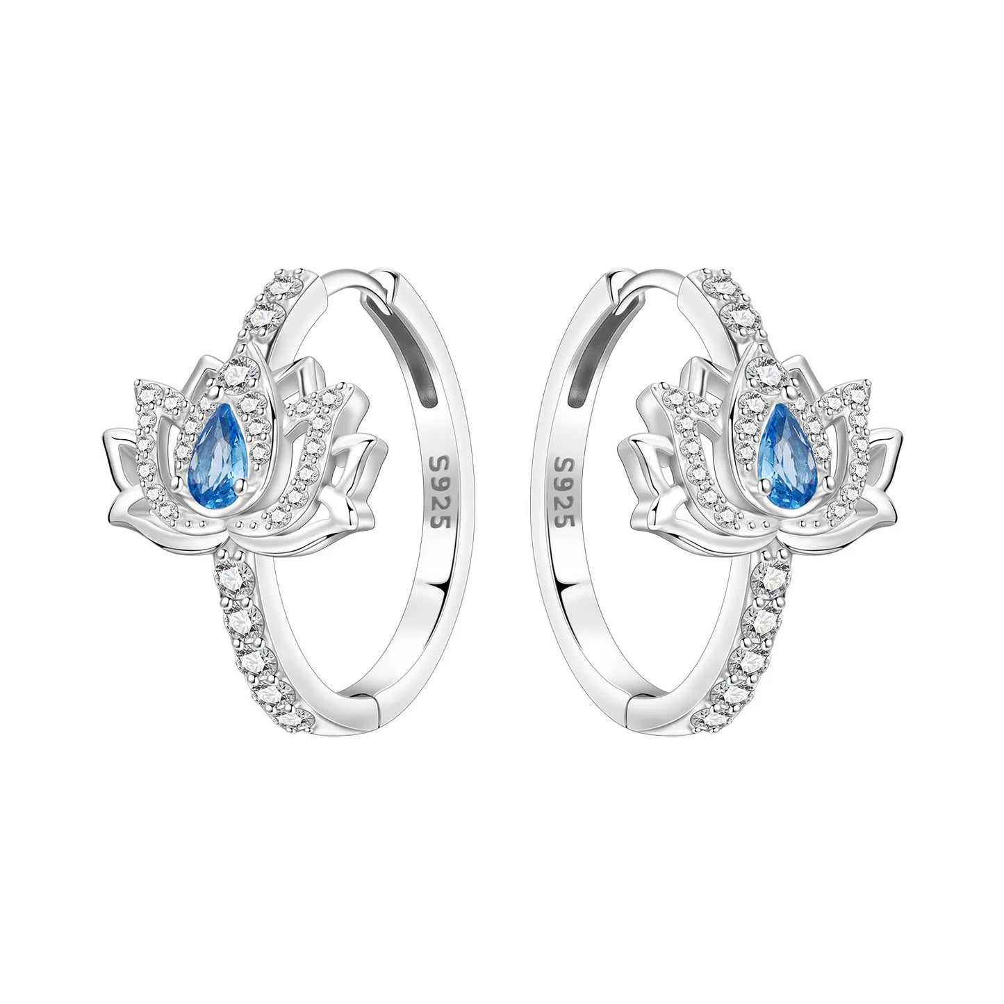 Women's S925 Silver Iris Hoop Earrings