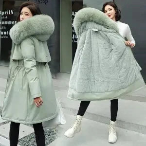 Waisted Fur Collar Down Jacket
