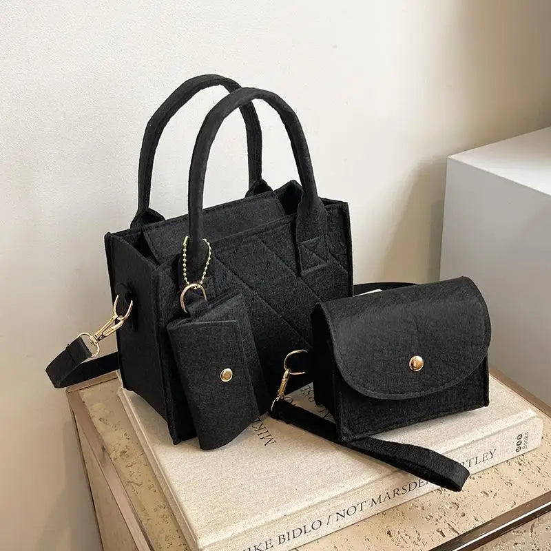 Women's PU Leather 3-Piece Handbag Set