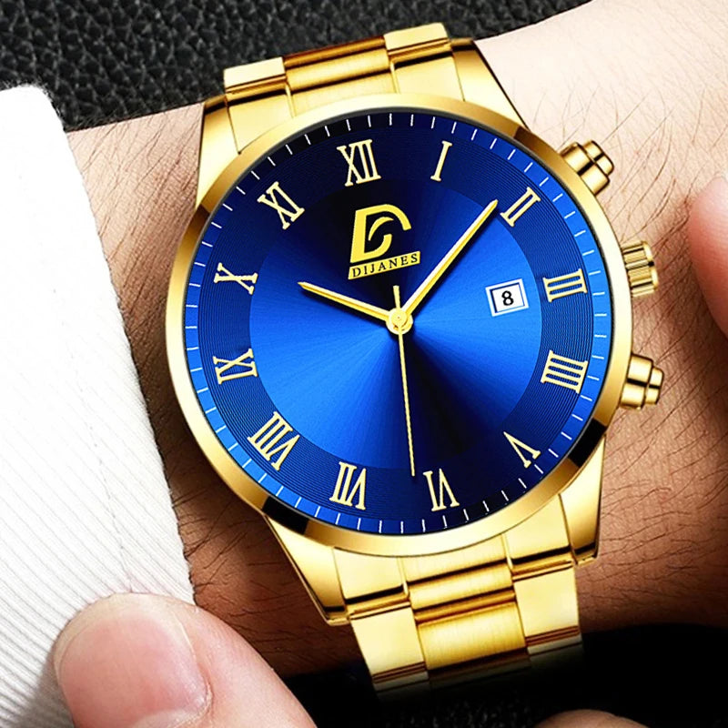 Men's Gold Minimalist Business Quartz Watch