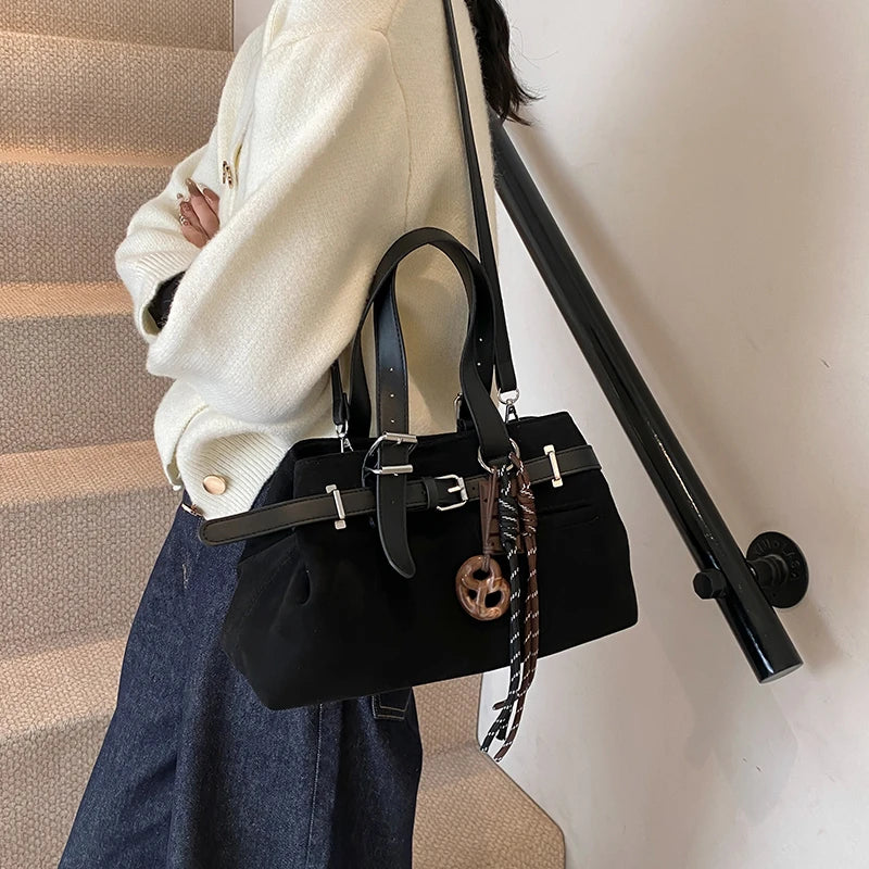 Suede Shoulder Bag Buckle
