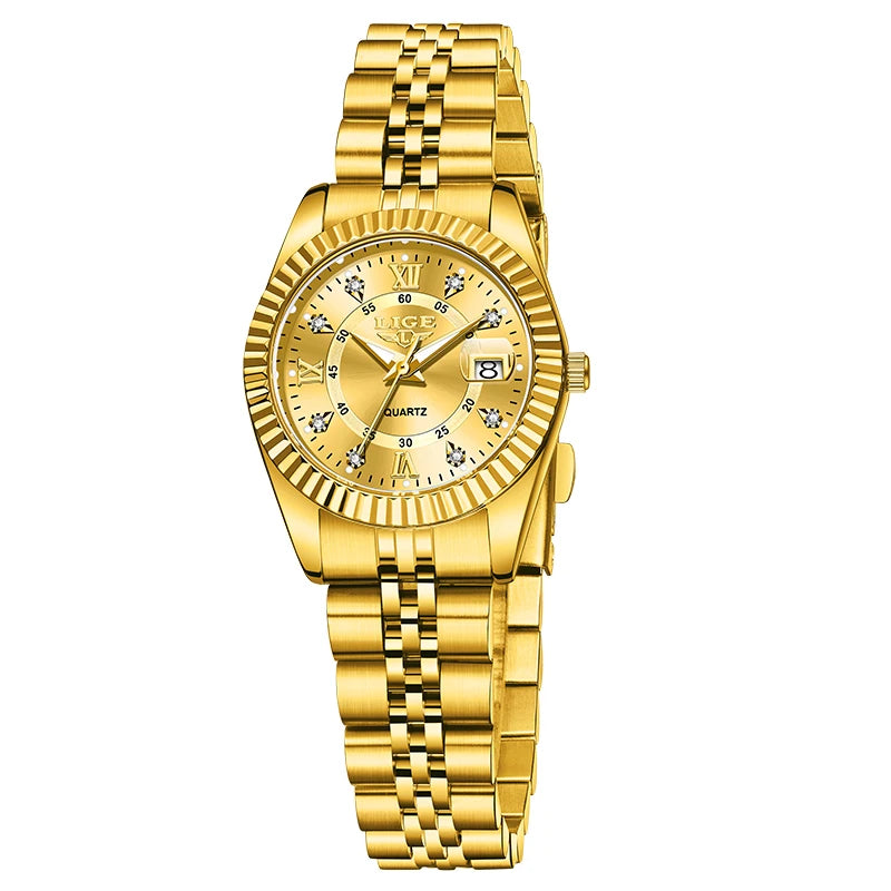 LIGE Waterproof Calendar Ladies Watch