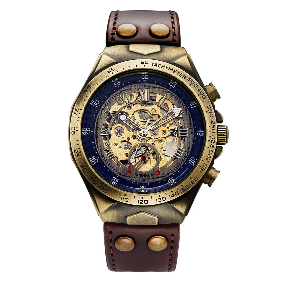 Men's Retro Leather Mechanical Watch