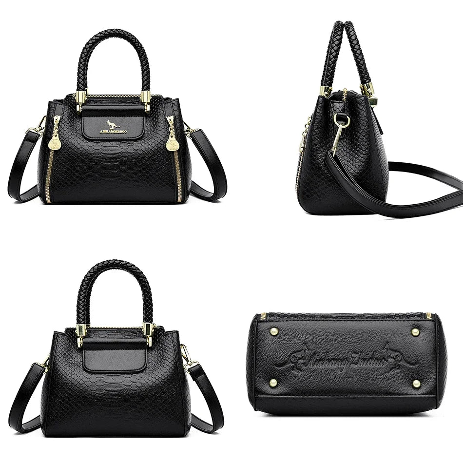 Women's Soft Leather Crossbody Messenger Bag