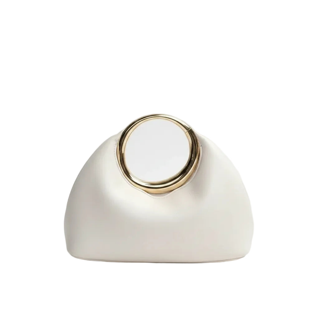 Women's PU Leather Half Moon Cloud Clutch