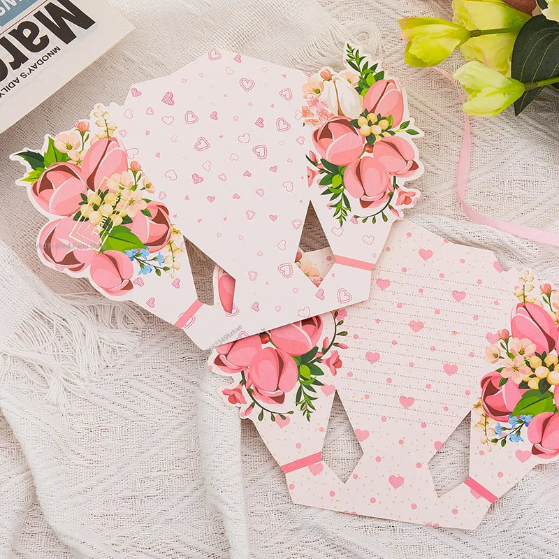 3D Carnation Greeting Card Birthday Gift
