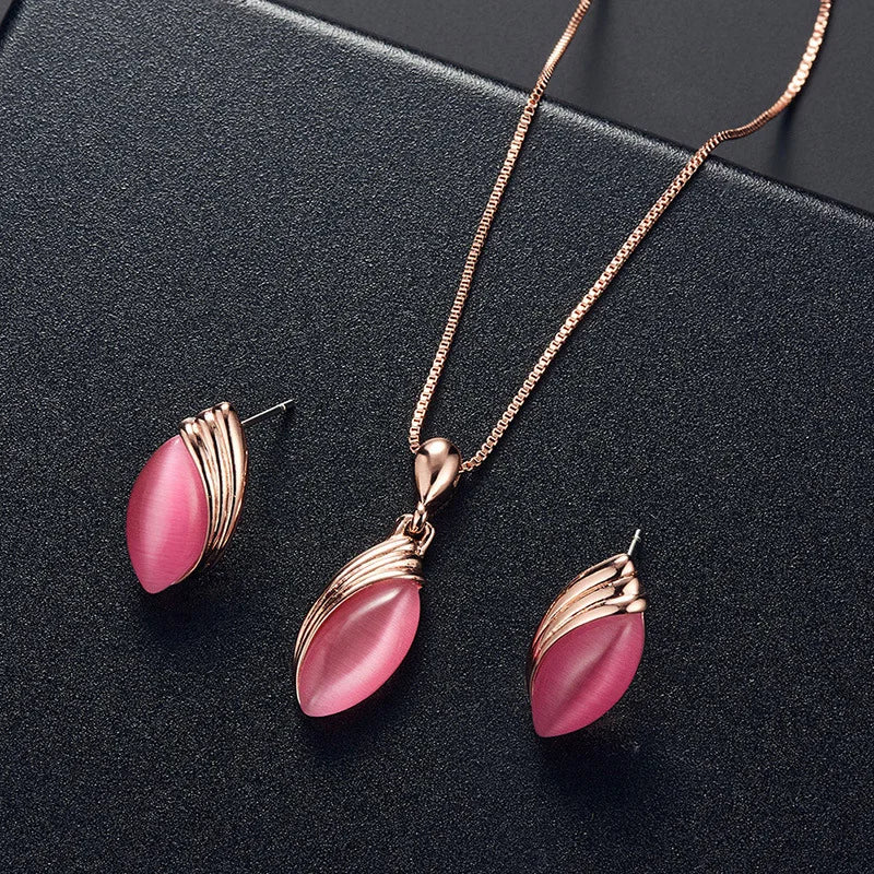 Women's S925 Silver Necklace Earrings Set