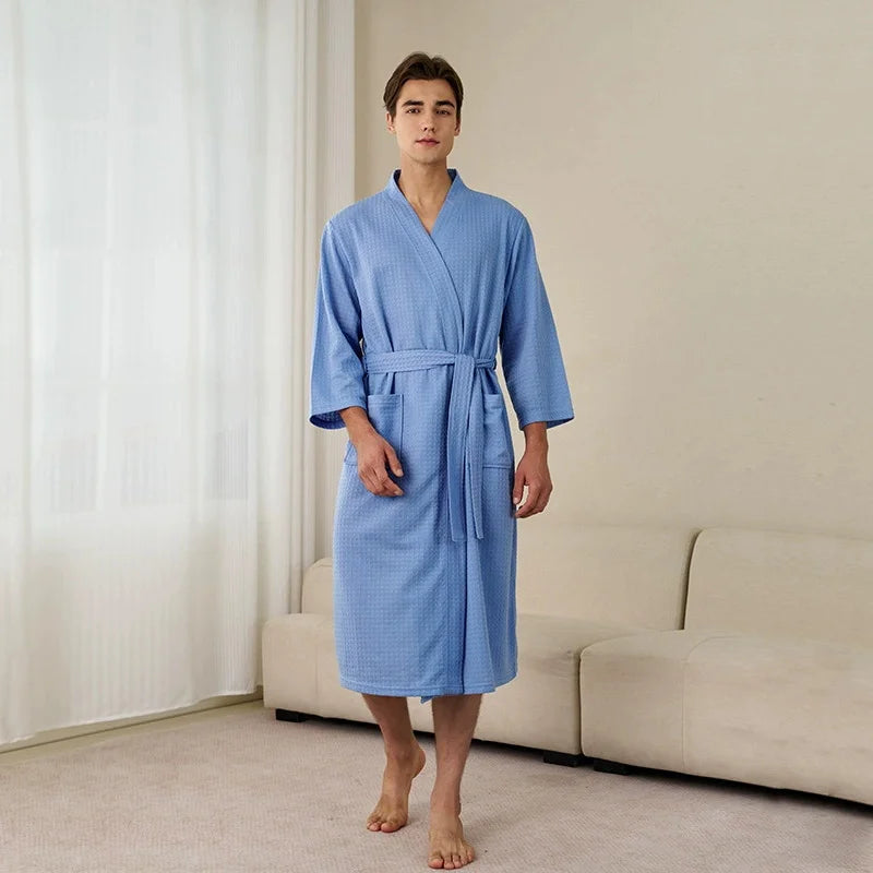 Waffle Pattern Couple Robe