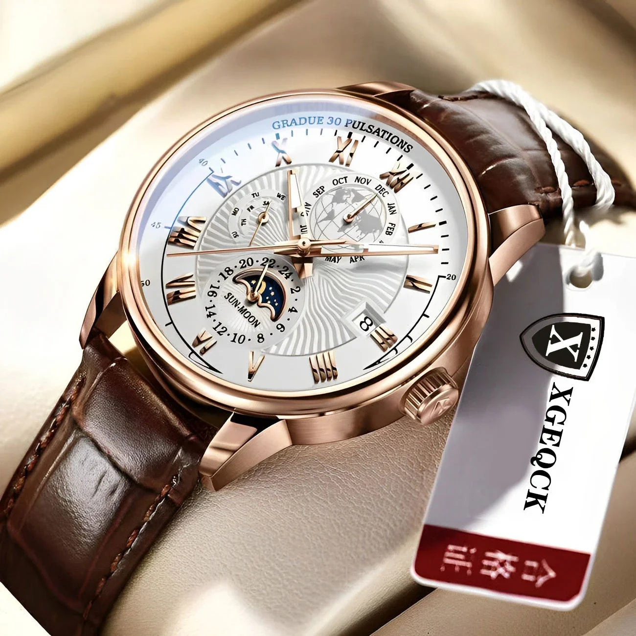 Leather Quartz Men Watch