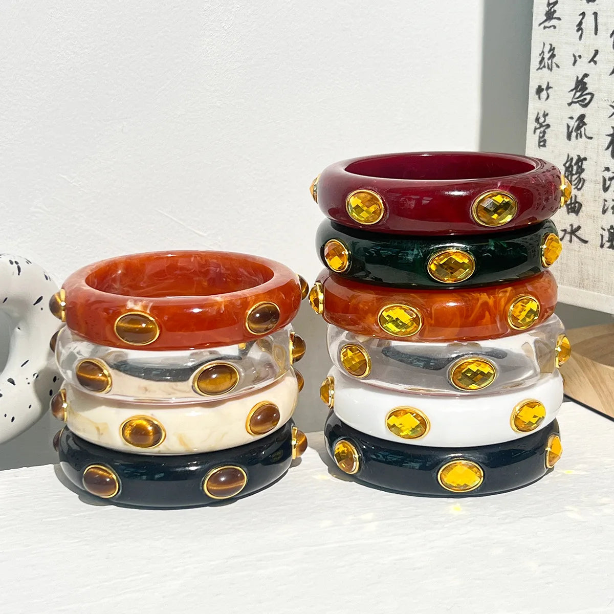 Tiger Eye Resin Cuff Bracelet