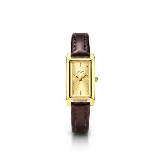 Women's Retro Black Leather Quartz Watch