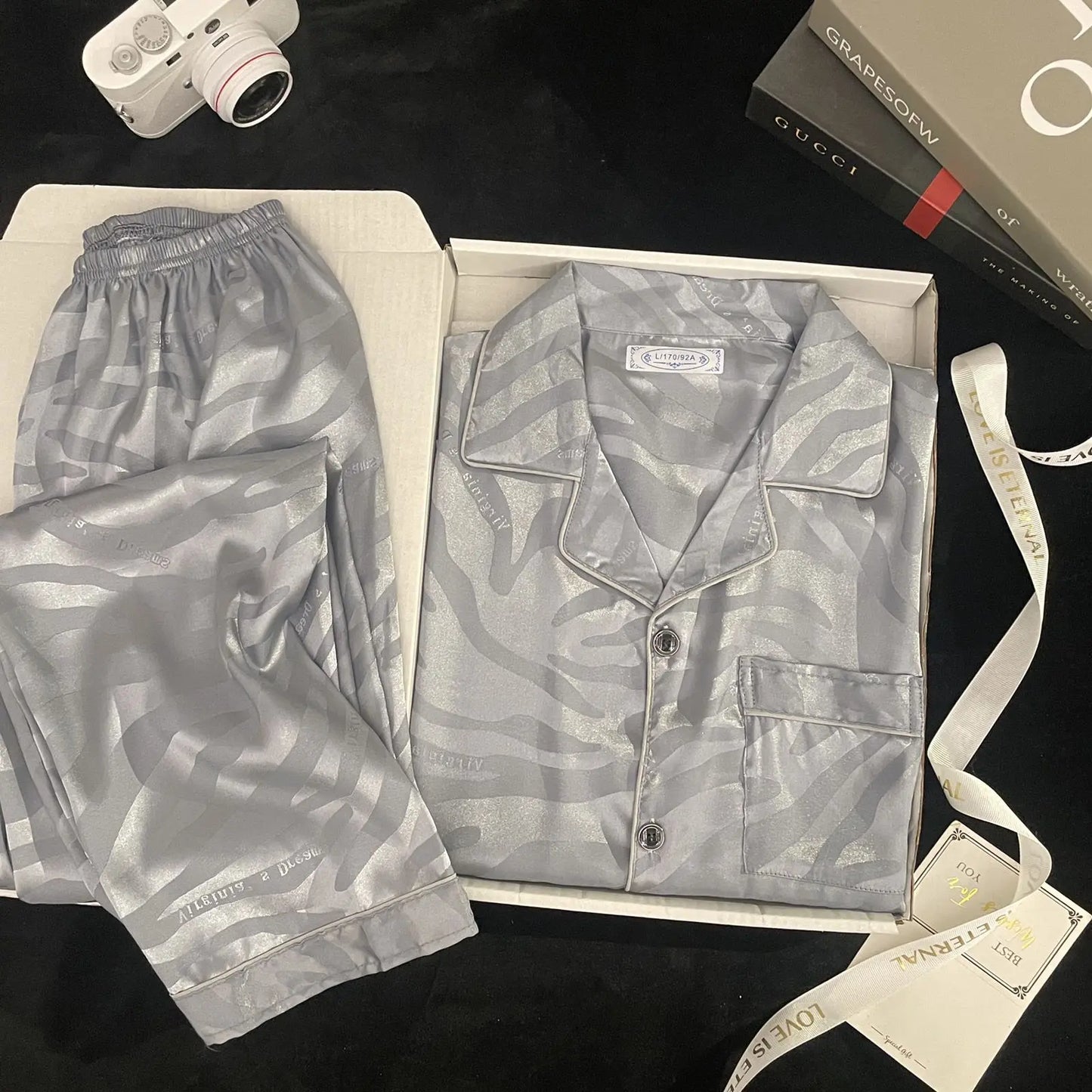Ice Silk Men Loungewear Pajama Set