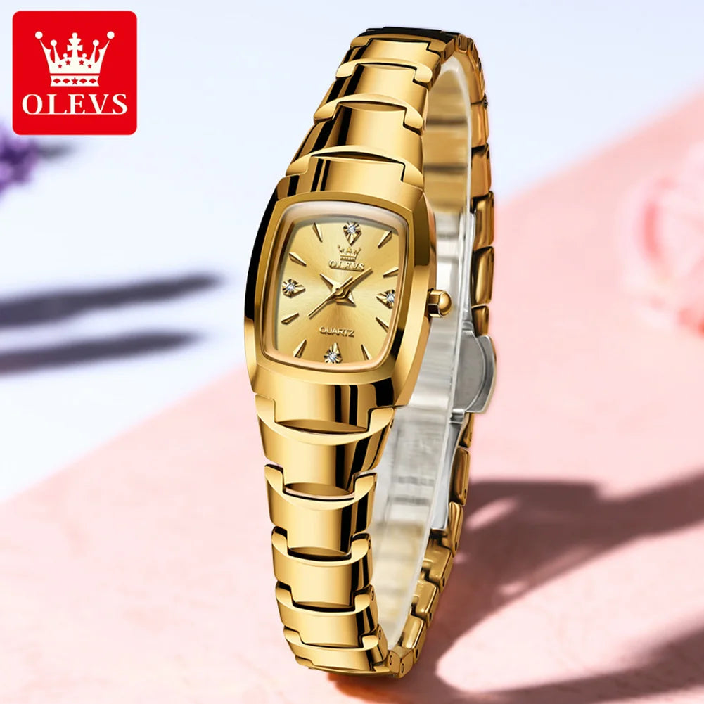 OLEVS Tonneau Steel Ladies Watch