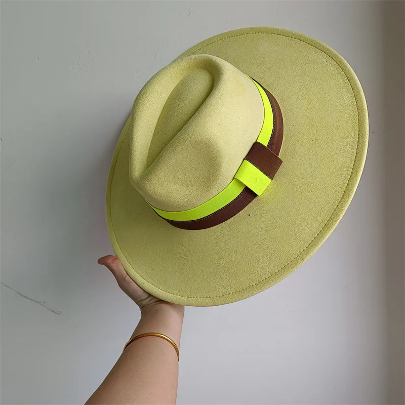 Women's Wide Brim Fedora Hat Retro Style