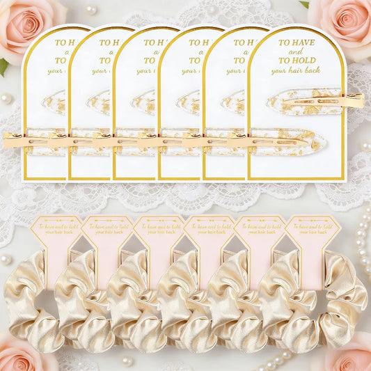Bridesmaid Gift Set Hair Ties Clips Cards