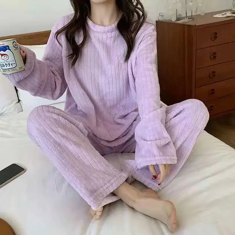 Women's Coral Velvet Jacquard Pajama Set