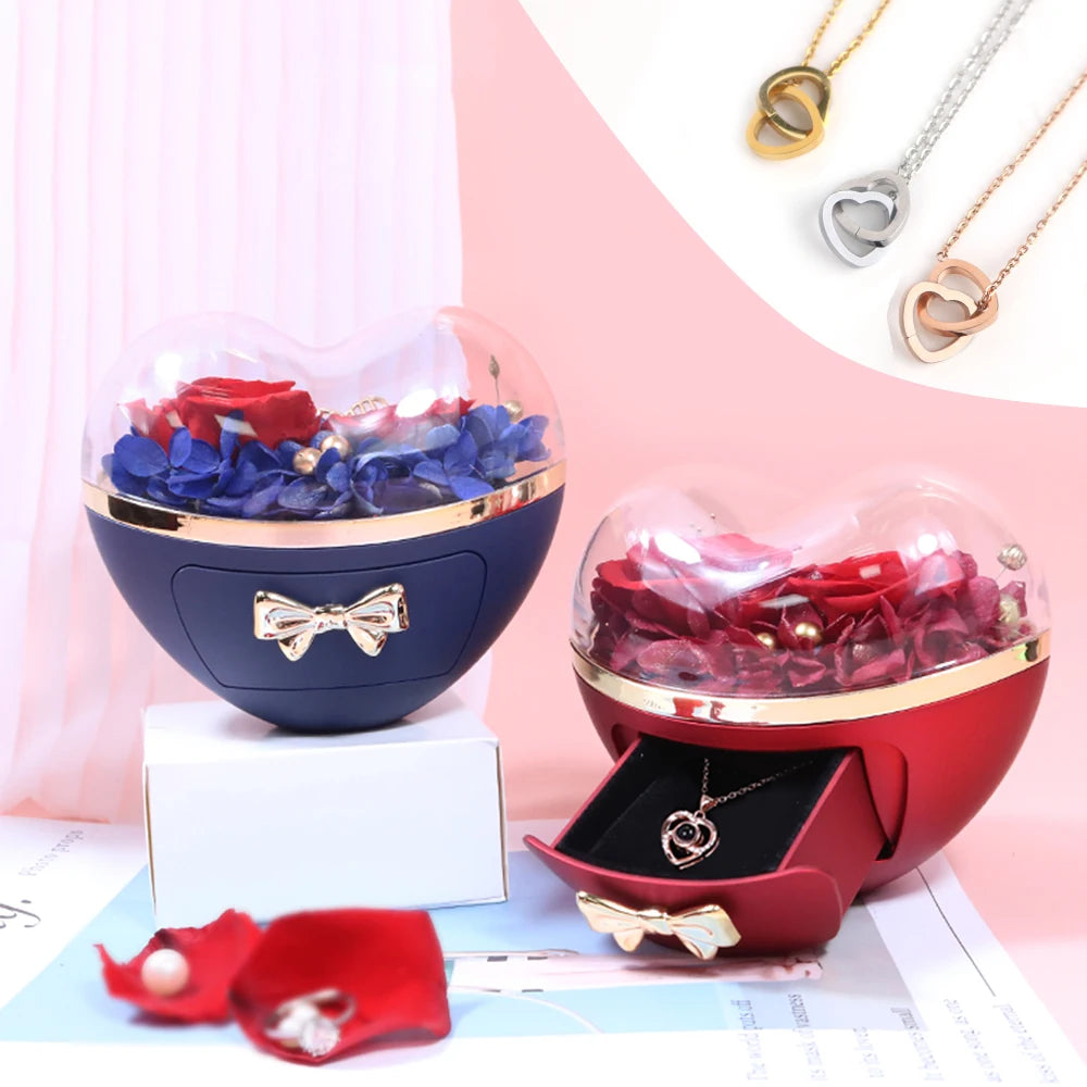 Heart Jewelry Box with Necklace