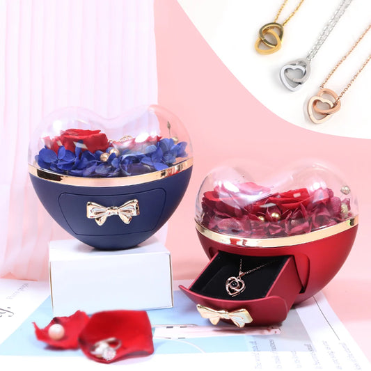 Heart Jewelry Box with Necklace