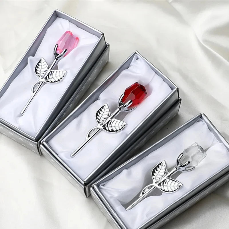 Crystal Bear Rose Valentine Wedding Gift