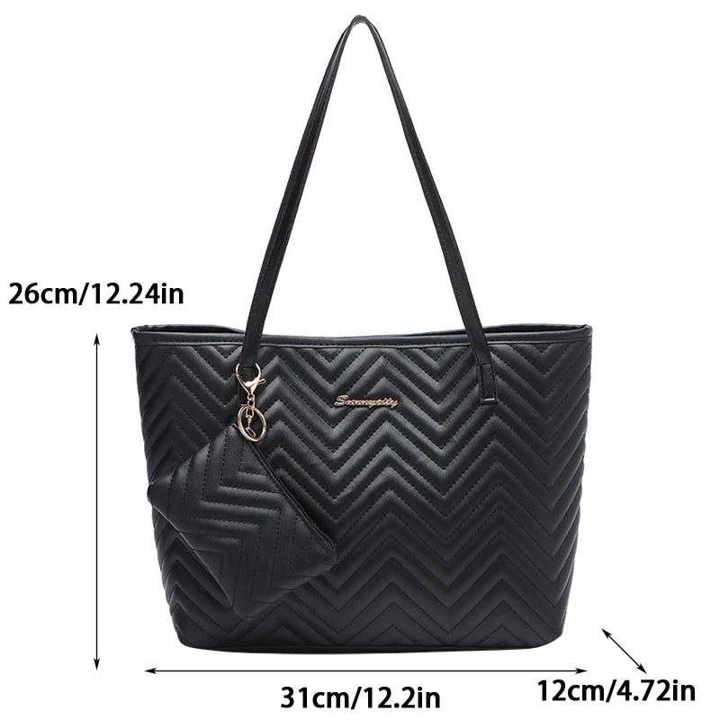 Wavy Grain Large Tote Bag