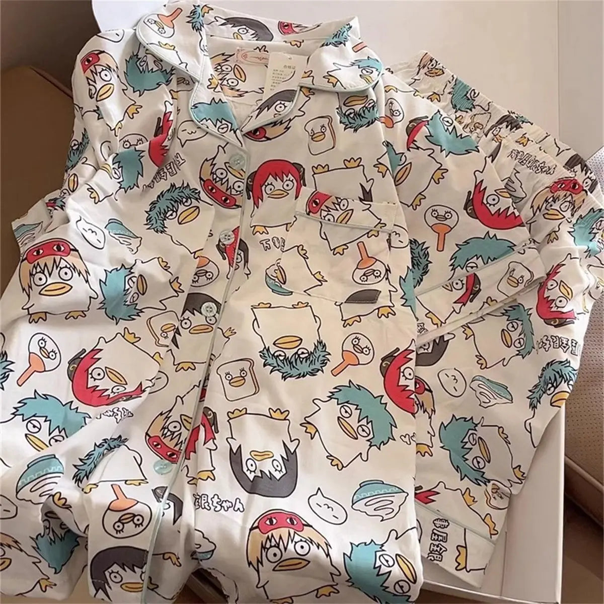Anime Cartoon Pajama Set Short Sleeve