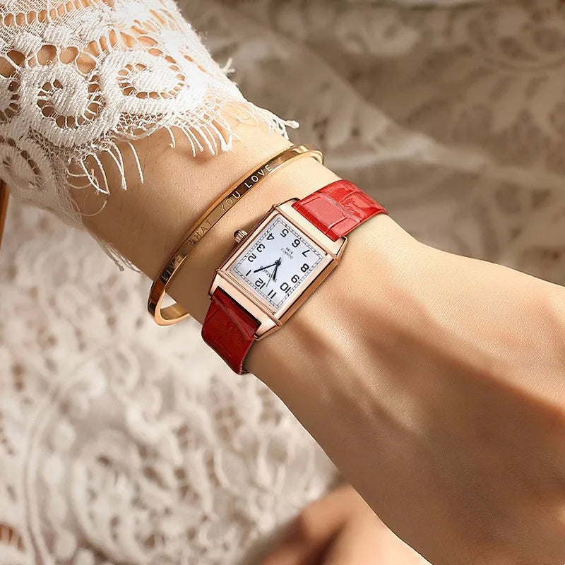 Women's Rose Gold Square Quartz Watch