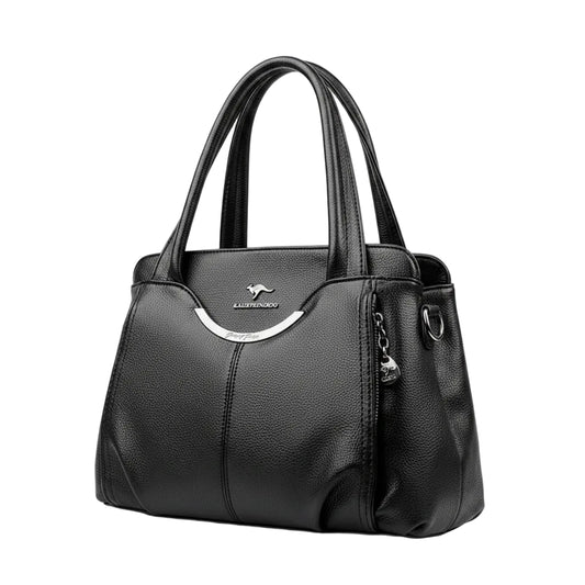 Soft Leather Multi-Pocket Tote Bag