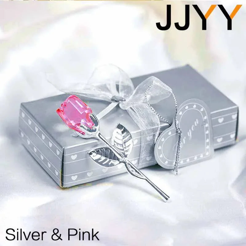 Crystal Rose Statue Gift Box Wedding Decor