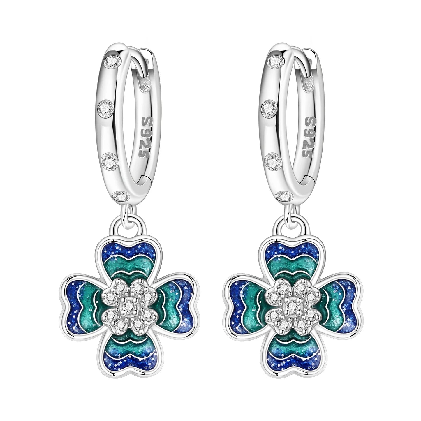 Women's S925 Silver Daisy Hoop Earrings