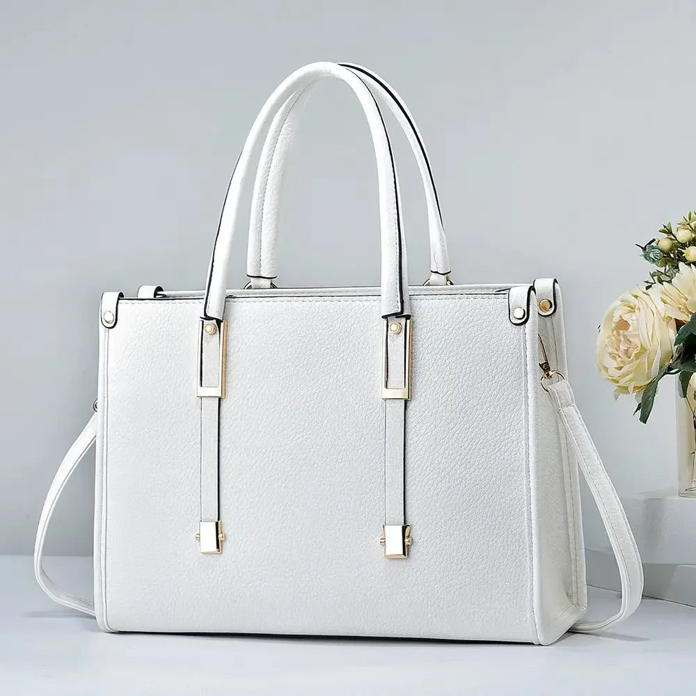 Leather Shoulder Tote Bag