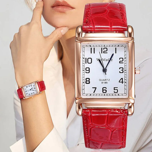 Women's Rose Gold Square Quartz Watch