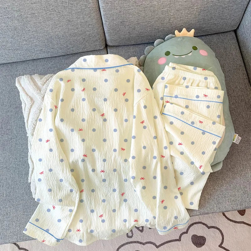 Girls Wrinkle Fabric Pajama Set
