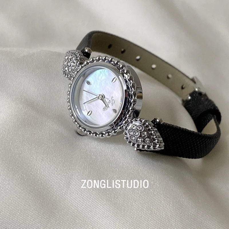 Diamond Dial Belt Quartz Watch