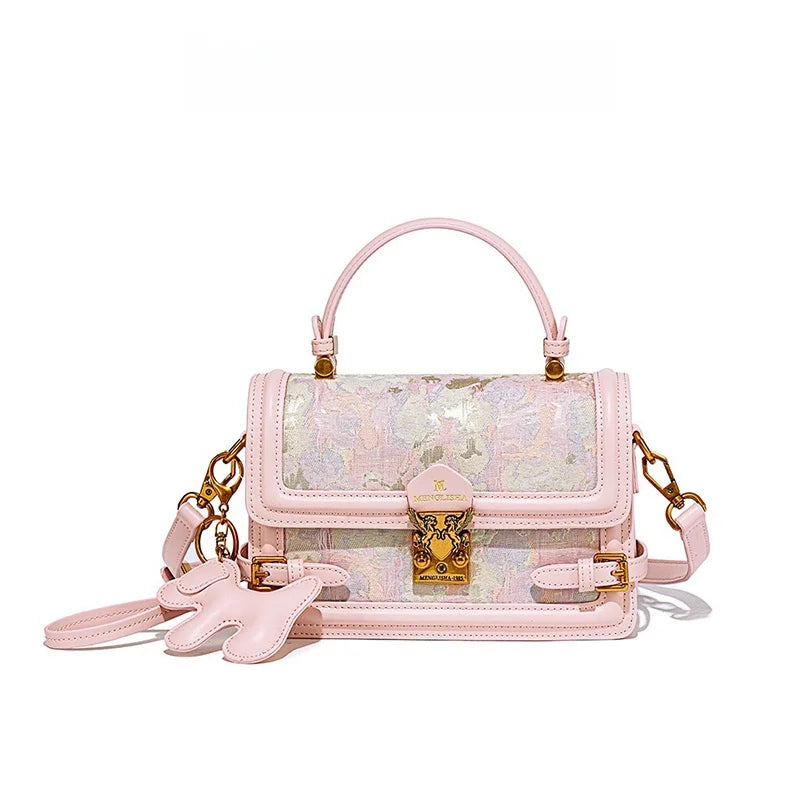 Embroidered Square Crossbody Bag